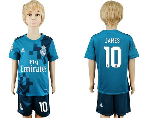 Real Madrid #10 James Sec Away Kid Soccer Club Jersey - Click Image to Close